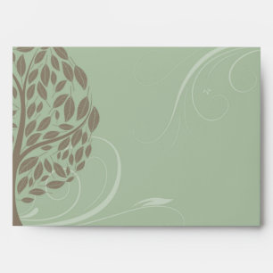 Recycle Green/Brown Stylized Eco Tree Envelopes