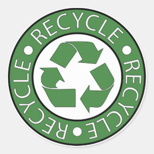 Recycle Green Classic Round Sticker