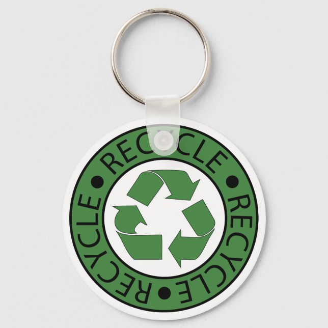 Recycle Green Logo BK Letters Keychain (Front)