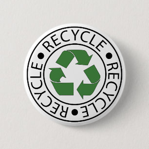 Recycle Green Symbol Go Green Earth Day Eco 2 Inch Round Button