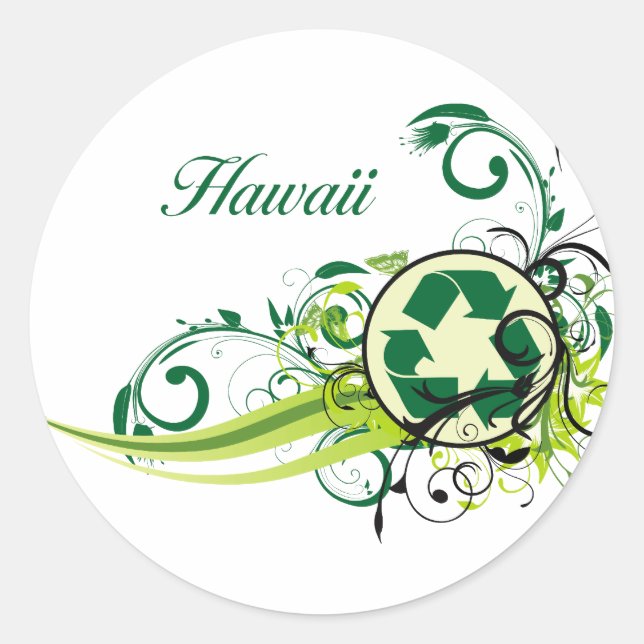 Recycle Hawaii Classic Round Sticker (Front)
