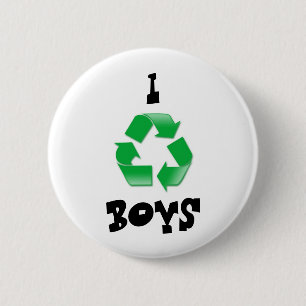 recycle, I, BOYS 2 Inch Round Button