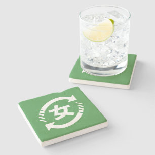 Recycle Japanese Girls   Kanji Nihongo Sign Stone Coaster