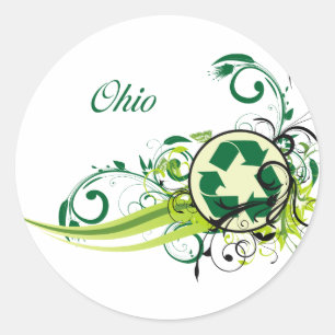 Recycle Ohio Classic Round Sticker