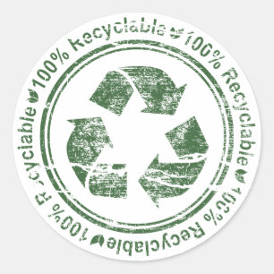 Recycle ~ Recyclable Reuse Green Earth Classic Round Sticker