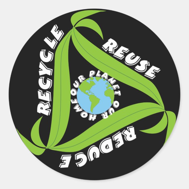 Recycle, Reuse, Reduce Stickers (Front)