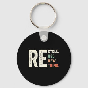 Recycle Reuse Renew Rethink Crisis Environmental A Keychain
