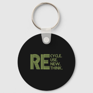 Recycle Reuse Renew Rethink Crisis Environmental A Keychain