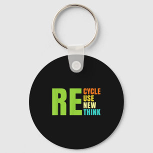 Recycle Reuse Renew Rethink Crisis Environmental A Keychain