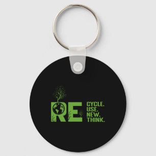 Recycle Reuse Renew Rethink Crisis Environmental A Keychain