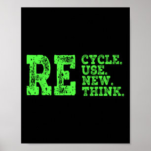 Recycle Reuse Renew Rethink Crisis Environmental A Poster