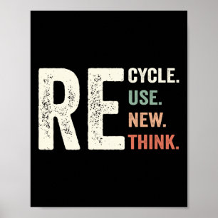 Recycle Reuse Renew Rethink Crisis Environmental A Poster