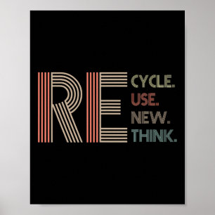 Recycle Reuse Renew Rethink Crisis Environmental A Poster