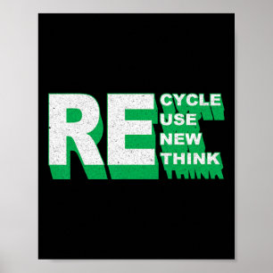 Recycle Reuse Renew Rethink Crisis Environmental A Poster