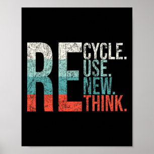 Recycle Reuse Renew Rethink Crisis Environmental A Poster