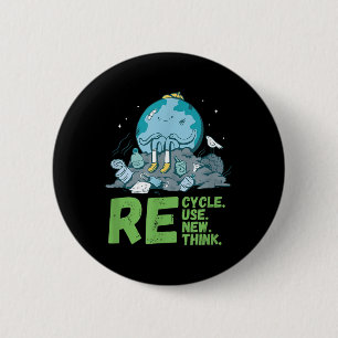 Recycle Reuse Renew Rethink Earth Day 2024 Activis 2 Inch Round Button