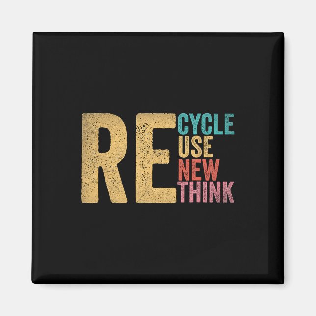 Recycle Reuse Renew Rethink Earth Day 5  Magnet (Front)