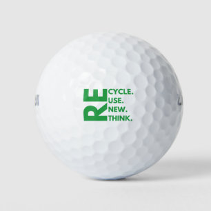 Recycle Reuse Renew Rethink Earth Day Environment Golf Balls