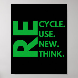 Recycle Reuse Renew Rethink Earth Day Environment  Poster