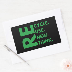 Recycle Reuse Renew Rethink Earth Day Environment Sticker