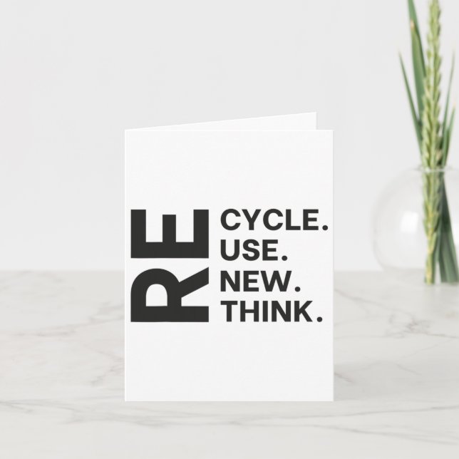 Recycle Reuse Renew Rethink Earth Day Environmenta Card (Front)
