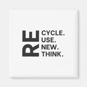 Recycle Reuse Renew Rethink Earth Day Environmenta Magnet