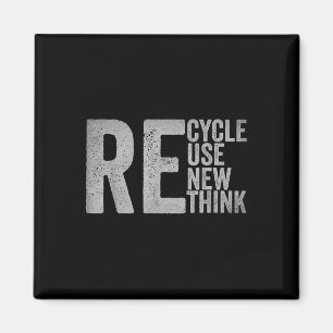 Recycle Reuse Renew Rethink Earth Day Environmenta Magnet