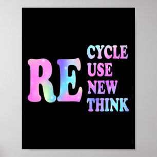 Recycle Reuse Renew Rethink For Earth Day Recyclin Poster