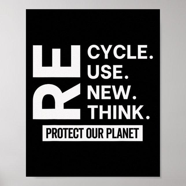 Recycle Reuse Renew Rethink Protect Our Planet Ear Poster (Front)