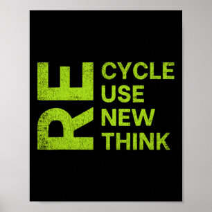 Recycle Reuse Renew Rethink Re Cycle Use New Envir Poster