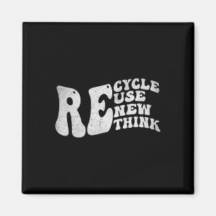 Recycle Reuse Renew Rethink Retro Groovy Earth Day Magnet