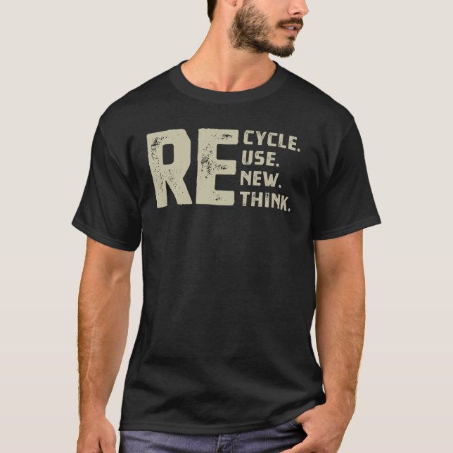 Recycle Reuse Renew Rethink Retro T-Shirt (Front)