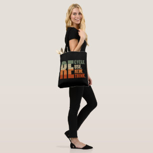 recycle reuse renew rethink tote bag