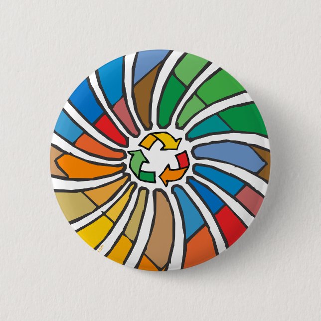 Recycle Sign Art 2 Inch Round Button (Front)
