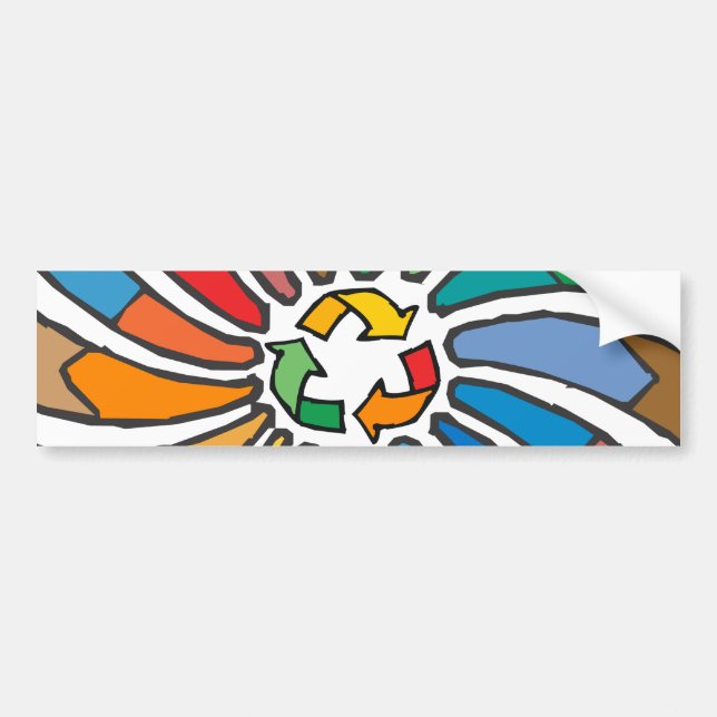 Recycle Sign Art Bumper Sticker (Front)