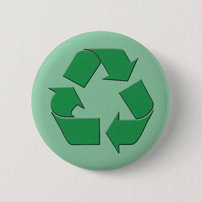 RECYCLE SYMBOL 2 INCH ROUND BUTTON (Front)
