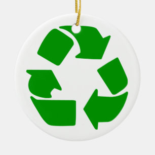 Recycle Symbol Ceramic Ornament