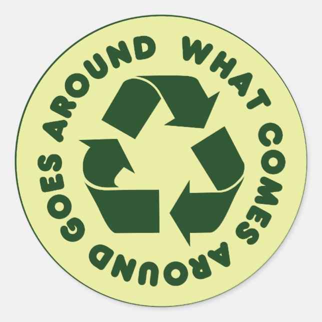 Recycle Symbol Classic Round Sticker (Front)