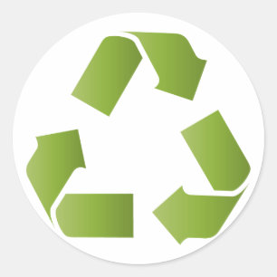 RECYCLE SYMBOL CLASSIC ROUND STICKER