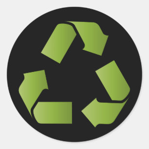 RECYCLE SYMBOL CLASSIC ROUND STICKER