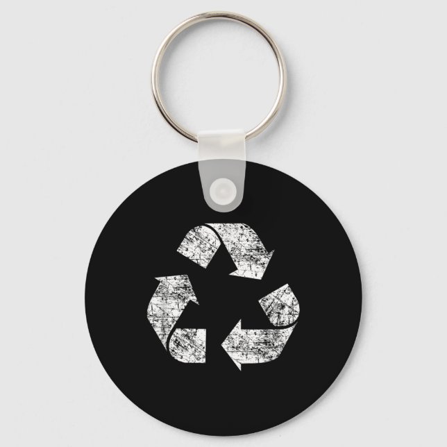 Recycle Symbol Distressed Earth Day Environment Gi Keychain (Front)
