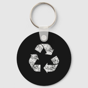 Recycle Symbol Distressed Earth Day Environment Gi Keychain