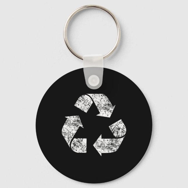 Recycle Symbol Distressed Earth Day Environment Gi Keychain (Front)