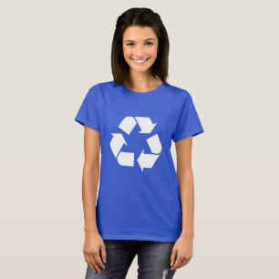 Recycle symbol on blue T-shirt