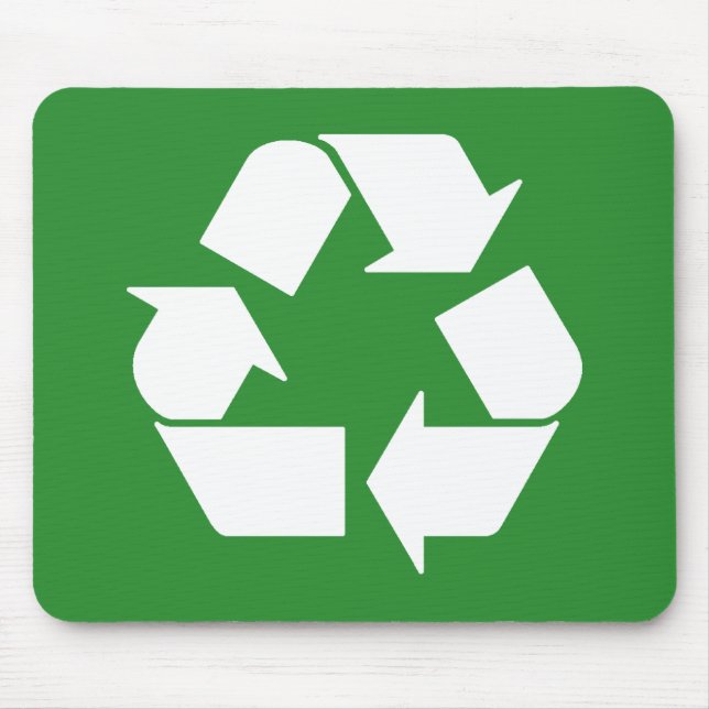 Recycle Symbol on Green Mouse Pad (Front)