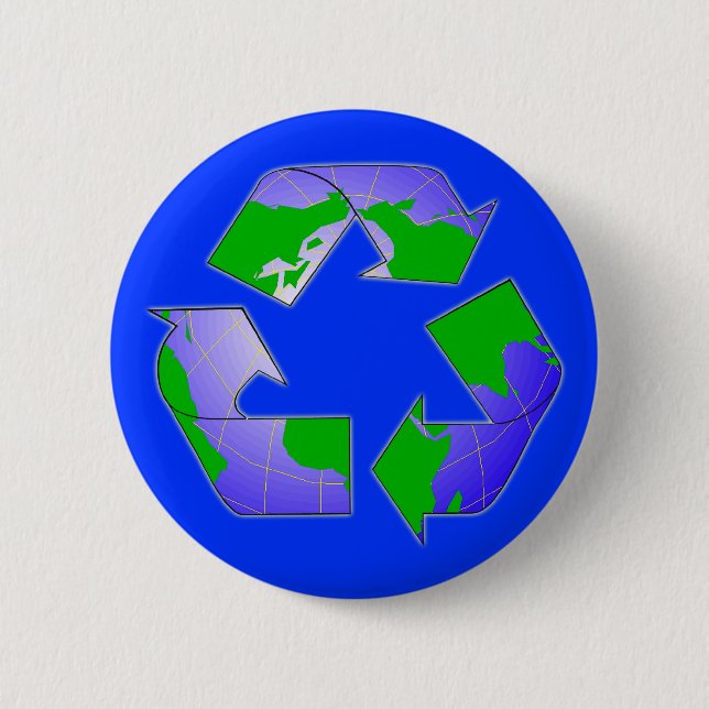 Recycle Symbol with Earth Button (Front)