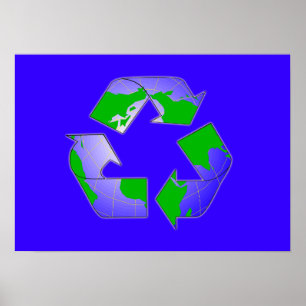Recycle Symbol with Earth Poster