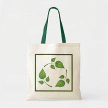 Recycle Symbol with Green Leaves