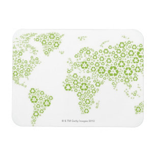 Recycle symbols used to create the planet magnet