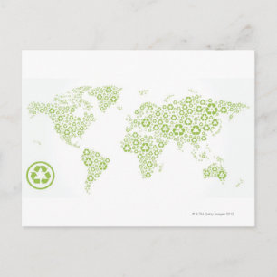 Recycle symbols used to create the planet postcard